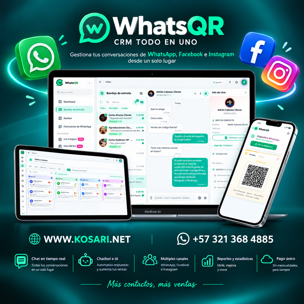 WhatsQR - CRM Omnicanal para WhatsApp, Instagram y Facebook